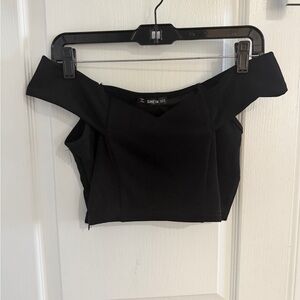 SHEIN Elegant Black Crop Top